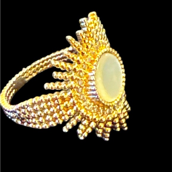 Celestial Sunburst 14K Plated with Mother of Pearl ring.  Shanghai Designer - Picture 6 of 11